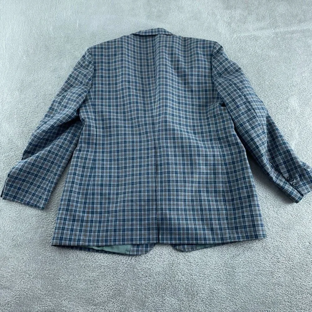 Vintage Sears The Mens Store Blue & Brown 44R blazer  0242